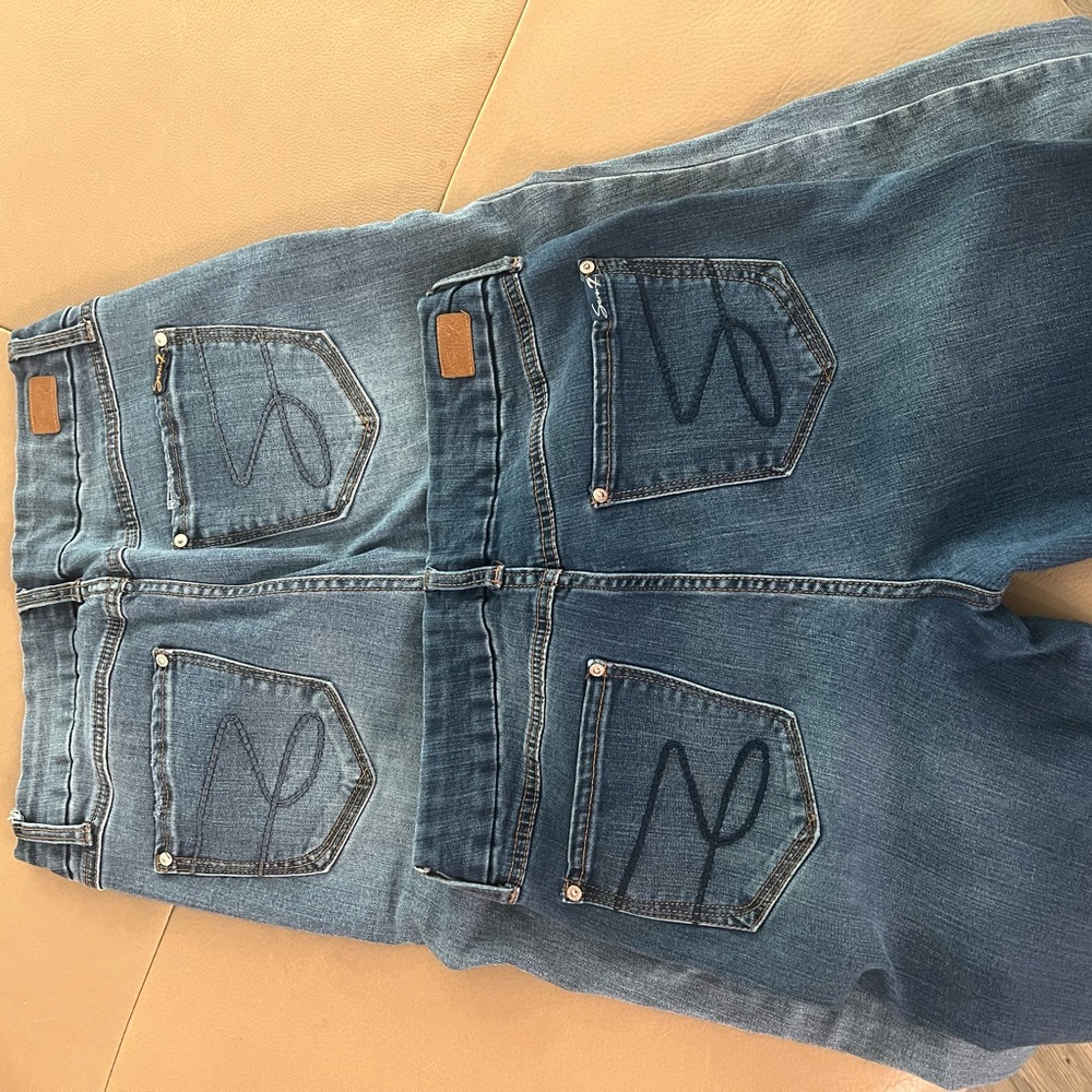 Seven7 Blue Skinny Jeans with Faded Denim (2 pairs)